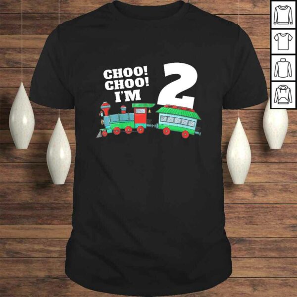 Kids Im Two Train 2nd Birthday Shirt Boy Toddler 2 Train Gift