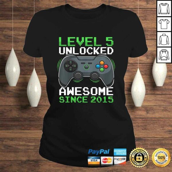 Kids Level 5 Unlocked 5 Years Old Video Gamer Birthday Gift Boys TShirt