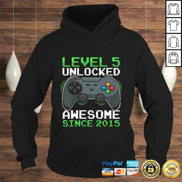 Kids Level 5 Unlocked 5 Years Old Video Gamer Birthday Gift Boys TShirt