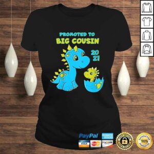 Kids Promoted to Big Cousin 2021 Shirt Boy Dinosaur TShirt 3