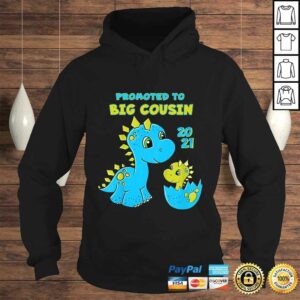 Kids Promoted to Big Cousin 2021 Shirt Boy Dinosaur TShirt 4