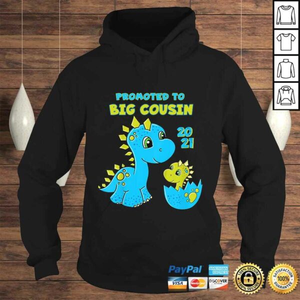 Kids Promoted to Big Cousin 2021 Shirt Boy Dinosaur TShirt