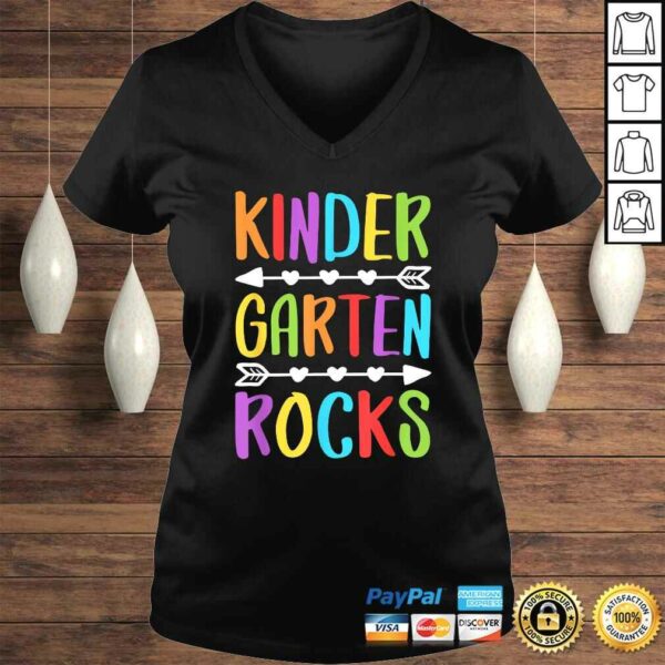 Kindergarten Rocks Shirt Back To School Teacher V-Neck T-Shirt