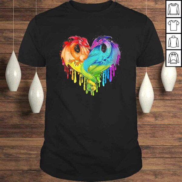 LGBT Dragon Heart Rainbow Heart Dragon LGBT pride Tee T-Shirt