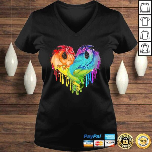 LGBT Dragon Heart Rainbow Heart Dragon LGBT pride Tee T-Shirt