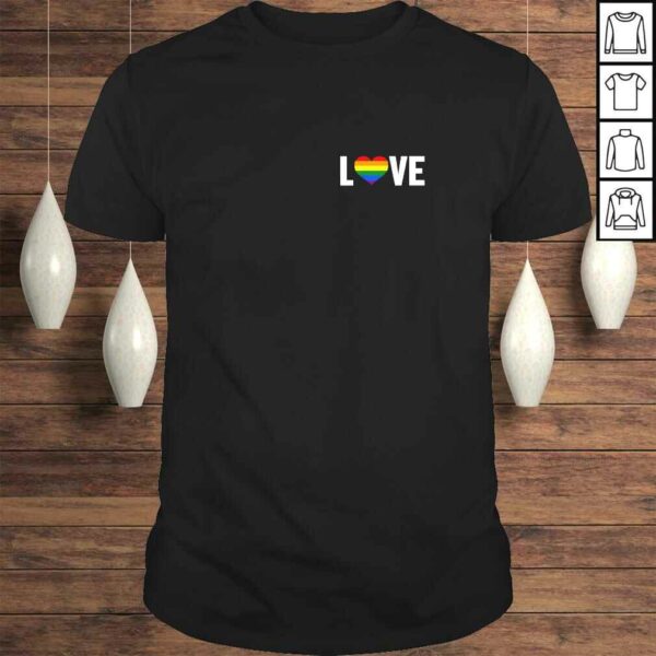 LOVE Lesbian Gay Ally Rainbow Pride Heart – Pocket Style TShirt Gift