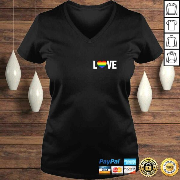 LOVE Lesbian Gay Ally Rainbow Pride Heart – Pocket Style TShirt Gift