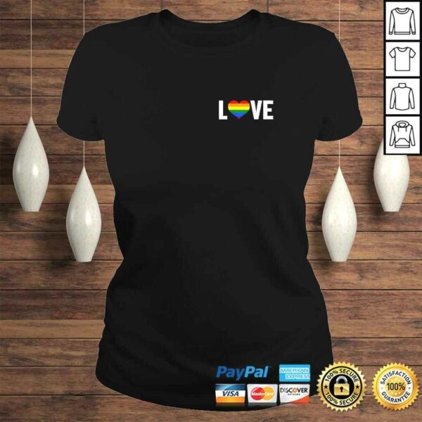 LOVE Lesbian Gay Ally Rainbow Pride Heart – Pocket Style TShirt Gift