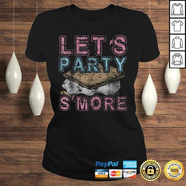 Let’s Party S’More Funny Camping Campfire Distressed V-Neck T-Shirt