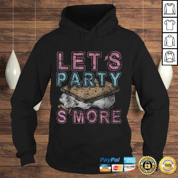 Let’s Party S’More Funny Camping Campfire Distressed V-Neck T-Shirt