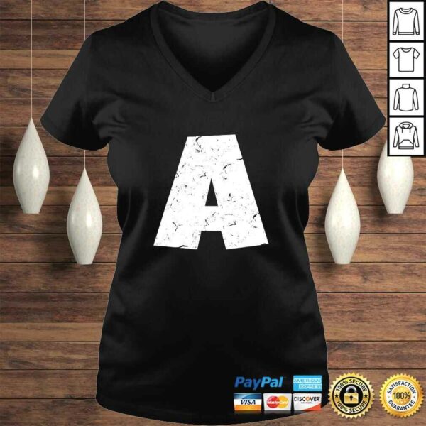 Letter A Chipmunk Halloween Christmas Costume V-Neck T-Shirt