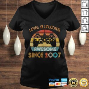 Level 13 Unlocked Awesome Since 2007 13th Birthday Gamer Shirt