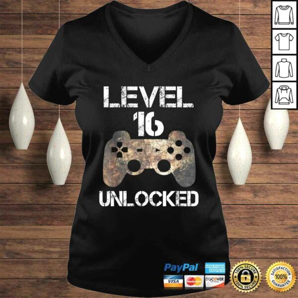 Level 16 Unlocked Boys 16th Birthday 16 Year Old Gamer Shirt