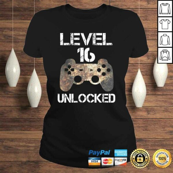 Level 16 Unlocked Boys 16th Birthday 16 Year Old Gamer Shirt