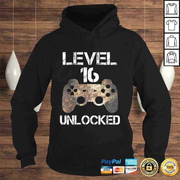 Level 16 Unlocked Boys 16th Birthday 16 Year Old Gamer Shirt