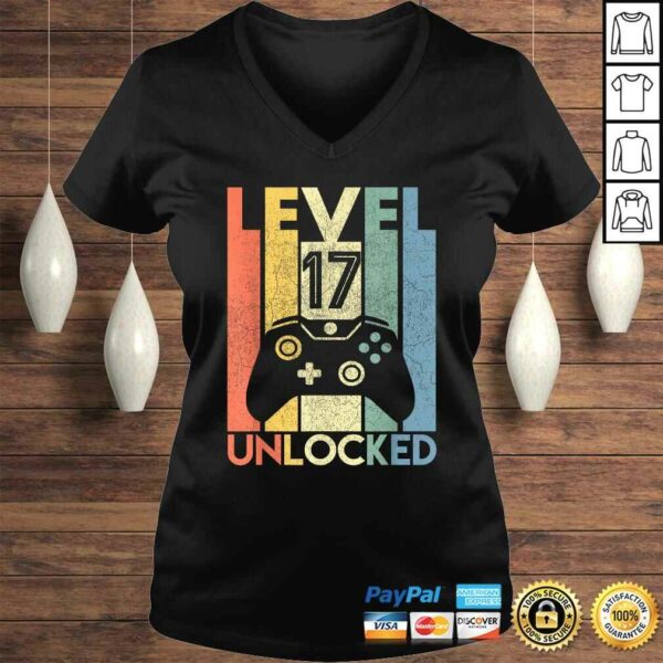 Level 17 Unlocked Shirt Funny Video Gamer 17th Birthday Gift Top