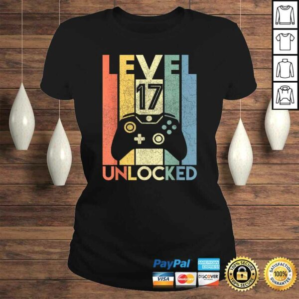 Level 17 Unlocked Shirt Funny Video Gamer 17th Birthday Gift Top