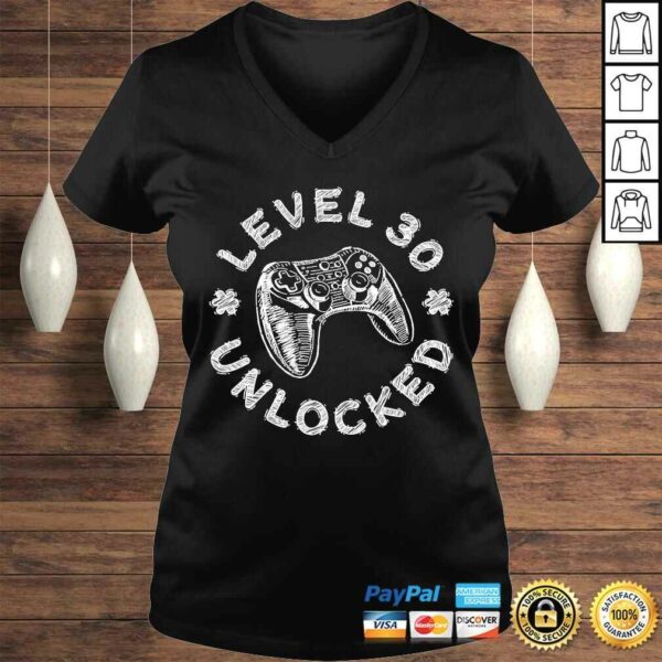 Level 30 Unlocked Shirt Video Gamer 30th Birthday Tee Shirt