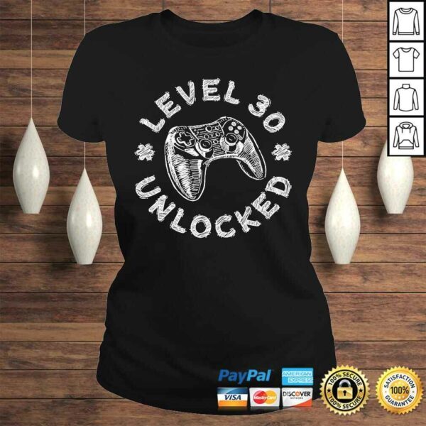 Level 30 Unlocked Shirt Video Gamer 30th Birthday Tee Shirt