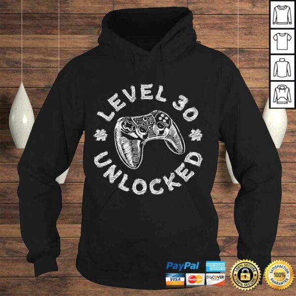 Level 30 Unlocked Shirt Video Gamer 30th Birthday Tee Shirt