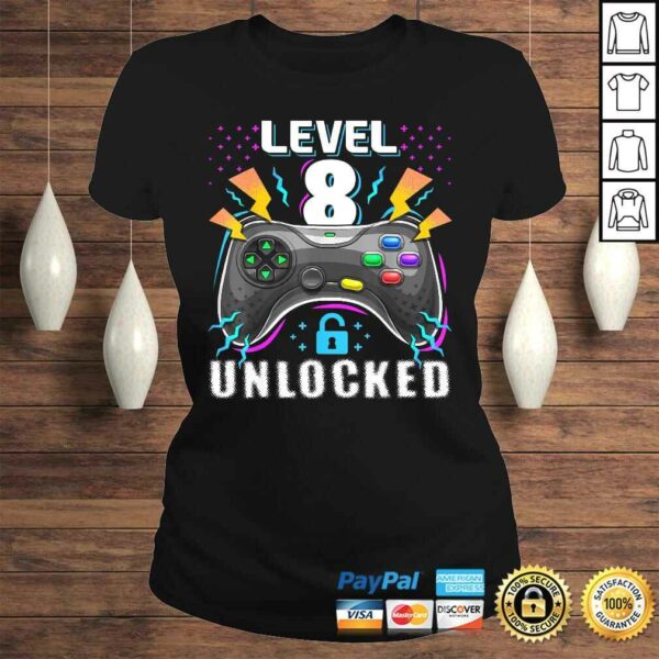 Level 8 Unlocked Video Game 8th Birthday Gamer Gift Boys Shirt