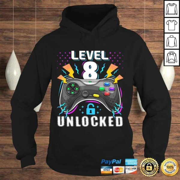 Level 8 Unlocked Video Game 8th Birthday Gamer Gift Boys Shirt