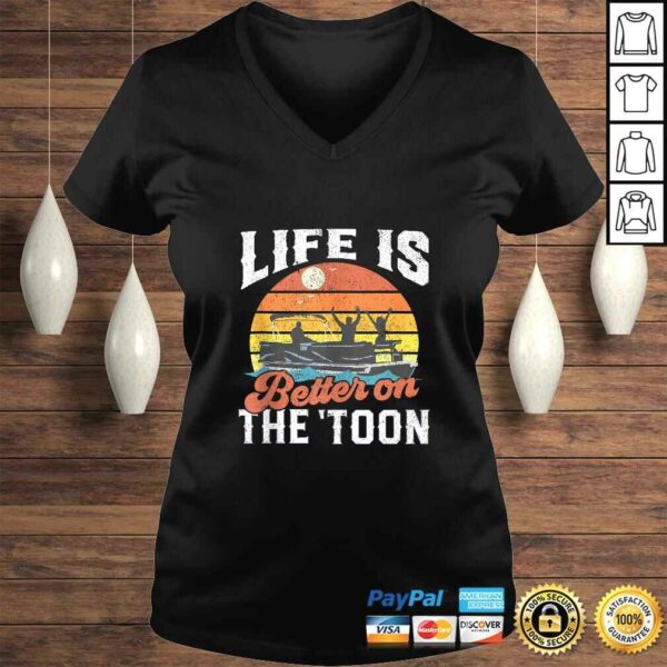 Life Is Better On The Toon Pontoon Boat Boating Gift For Dad T-shirt