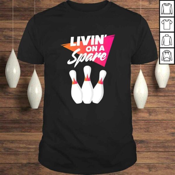 Living On A Spare Bowling Team For Men Women or Kids V-Neck T-Shirt