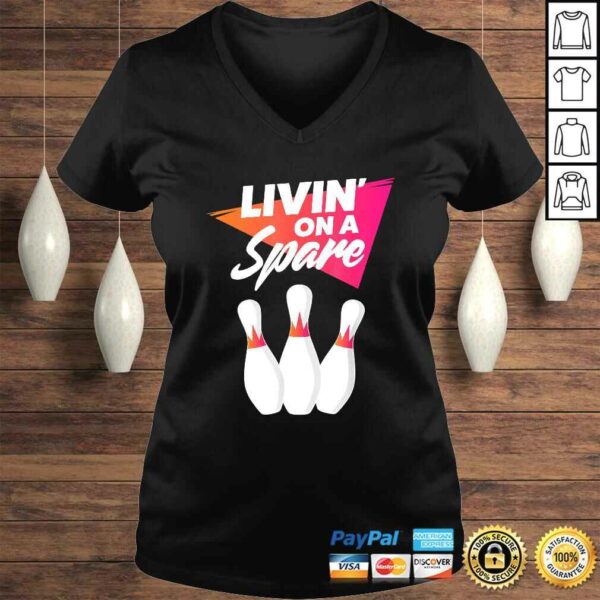 Living On A Spare Bowling Team For Men Women or Kids V-Neck T-Shirt