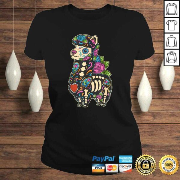 Llama Sugar Skull Mexico Alpaca Calavera Dia De Los Muertos T-shirt