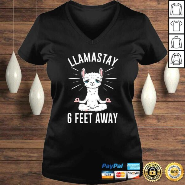 Llamastay 6 Feet Away Funny Social Distancing Llama Yoga TShirt