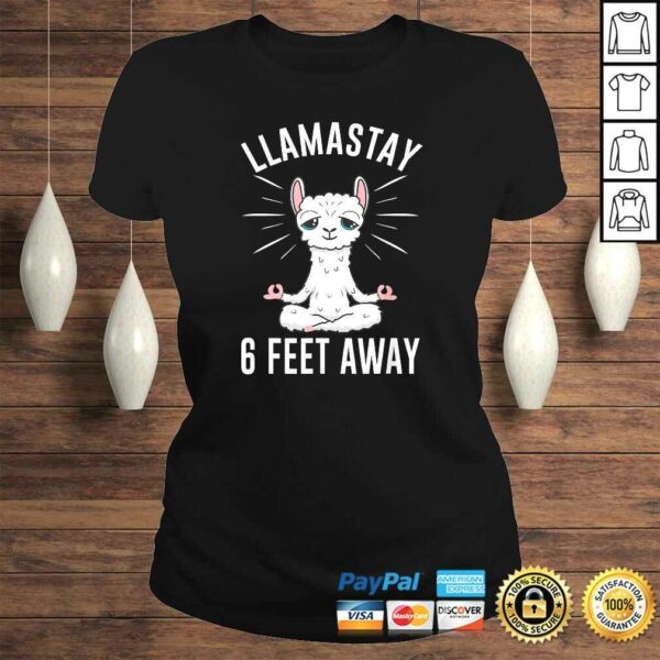 Llamastay 6 Feet Away Funny Social Distancing Llama Yoga TShirt