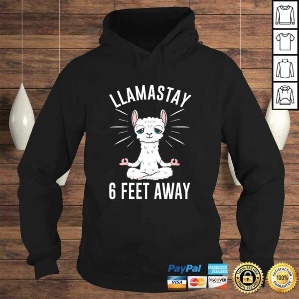 Llamastay 6 Feet Away Funny Social Distancing Llama Yoga TShirt