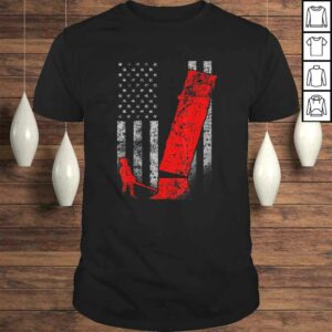 Logging Flag Shirt Red Logger Felling a Tree on US Flag 1