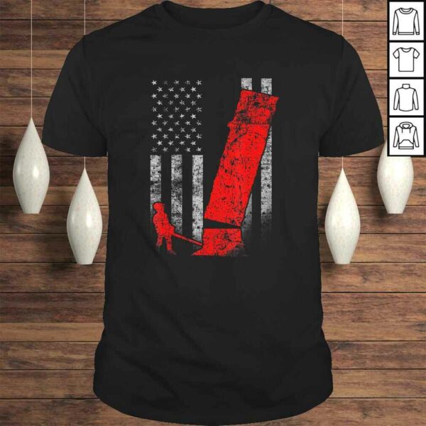 Logging Flag Shirt – Red Logger Felling a Tree on US Flag