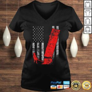 Logging Flag Shirt Red Logger Felling a Tree on US Flag 2