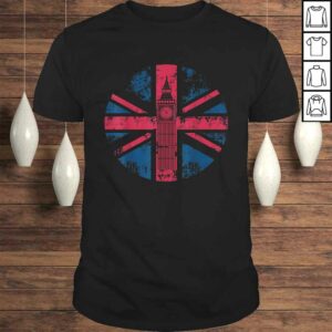 London Big Ben Union Jack Vintage UK Flag British Shirt Gift 1