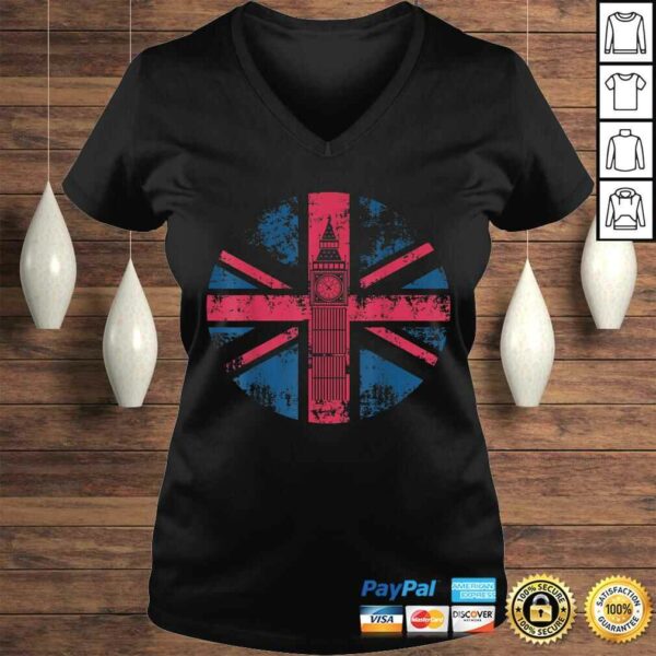 London Big Ben Union Jack Vintage UK Flag British Shirt Gift