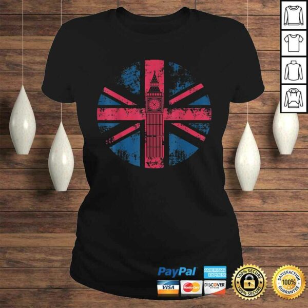 London Big Ben Union Jack Vintage UK Flag British Shirt Gift