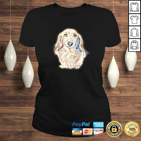 Long Hair Dachshund Gifts Cute Doxie Wiener Dog Lover V-Neck T-Shirt