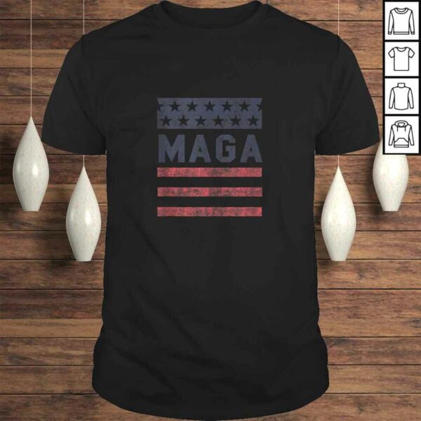 MAGA Stars & Stripes Retro Vintage Distressed Graphic TShirt