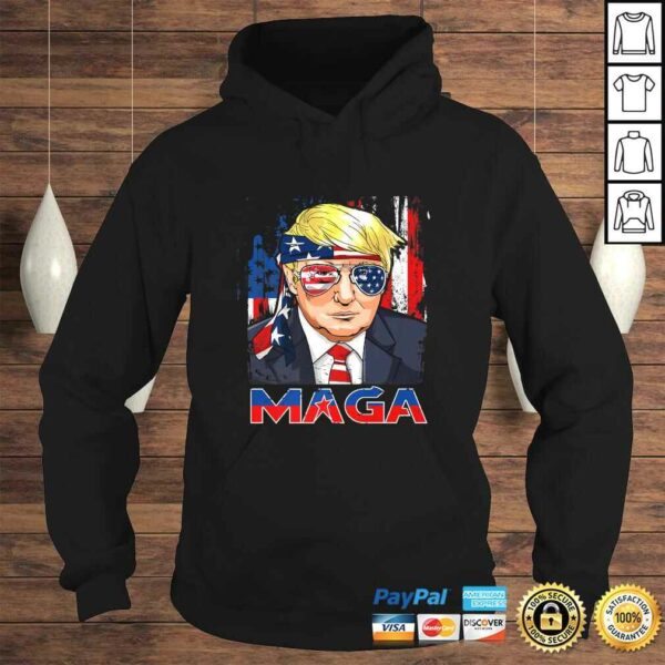 Maga Trump American Flag V-Neck T-Shirt