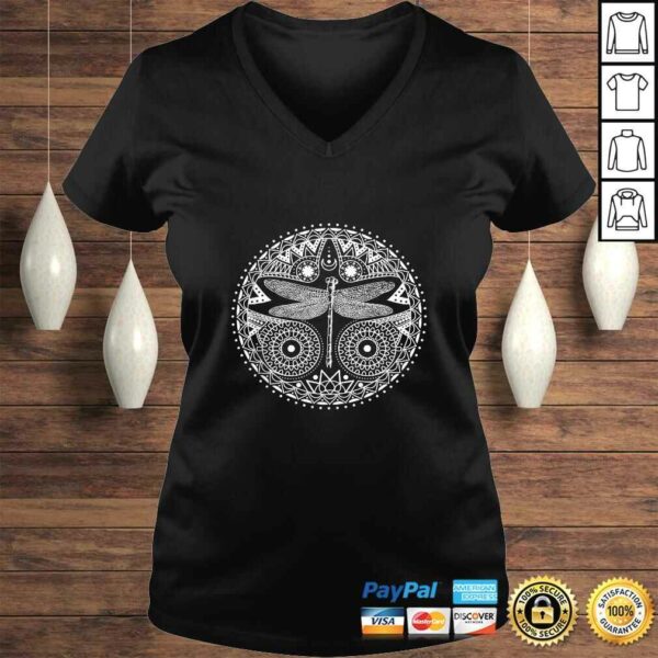 Magical Mandala Dragonfly Crescent Moon Design Gift TShirt