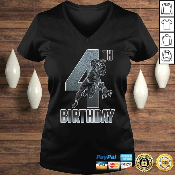 Marvel Black Panther Action Pose 4th Birthday Graphic Tee