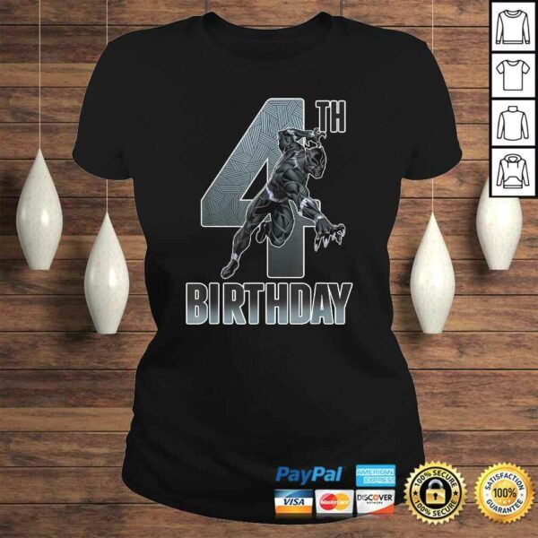 Marvel Black Panther Action Pose 4th Birthday Graphic Tee