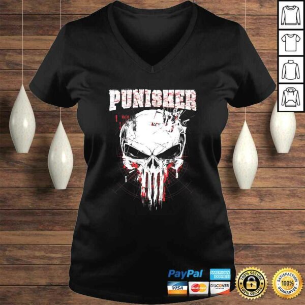 Marvel The Punisher Skull and Red Streaked Logo Shirt