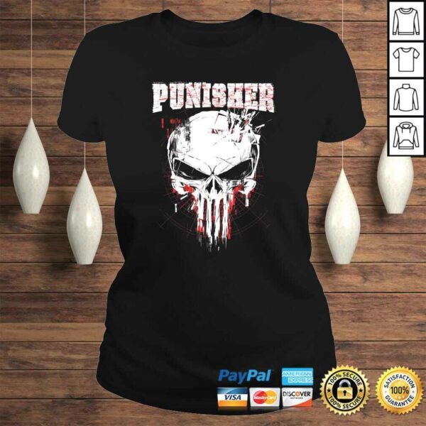 Marvel The Punisher Skull and Red Streaked Logo Shirt