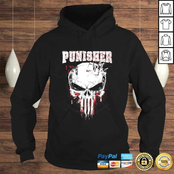 Marvel The Punisher Skull and Red Streaked Logo Shirt