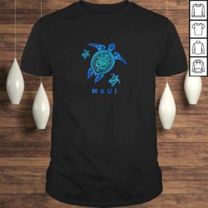 Maui Hawaii Shirt Sea Blue Tribal Turtle Maui Hawaii Shirt Sea Blue Tribal Turtle