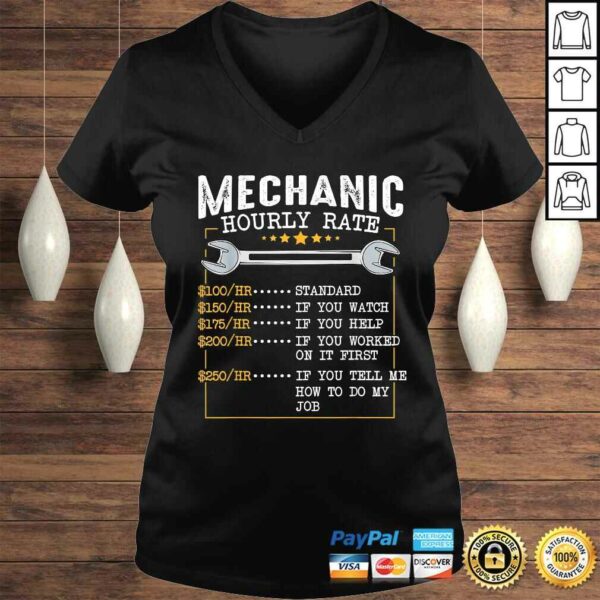 Mechanic Hourly Rate Labor Rates Funny Co-Workers Car Lover Shirt